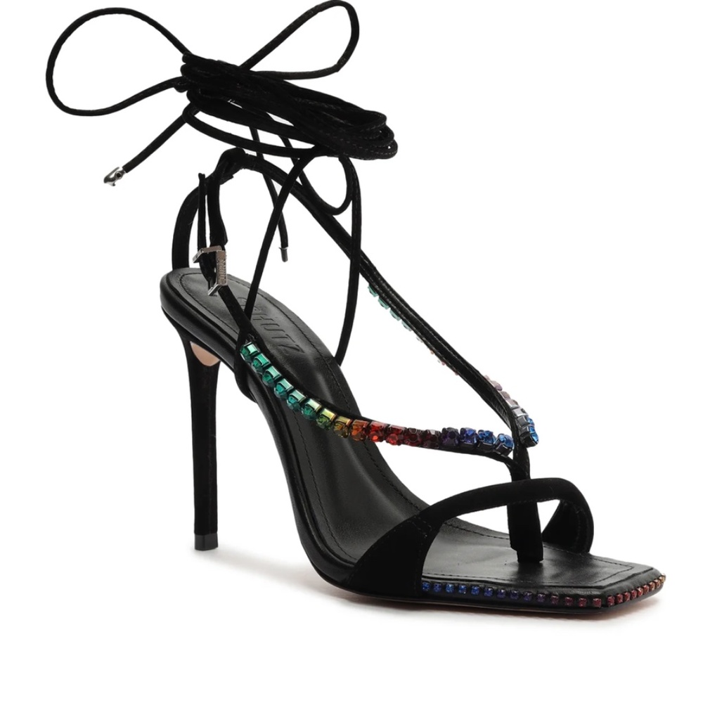 Schutz Vikki Crystal Nubuck Sandal size 7.5 never worn